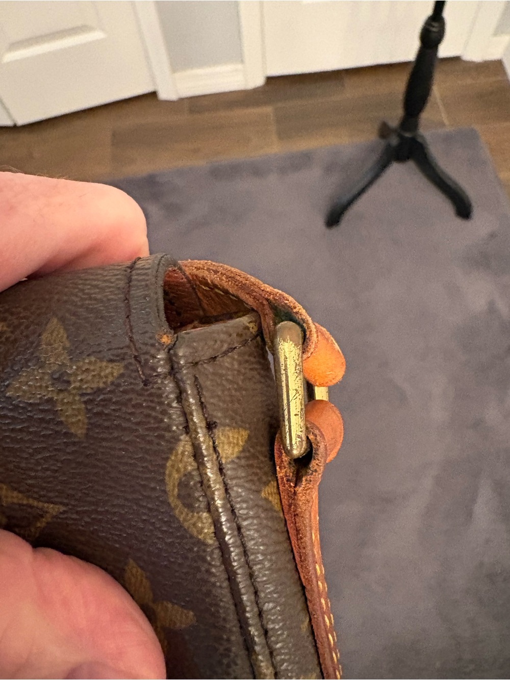 Louis Vuitton Monogram vintage Half-Moon Crossbody Bag in Brown and Tan - Picture 14 of 16